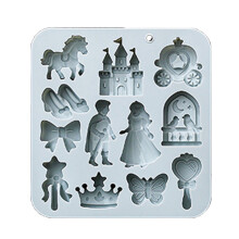 Prinses siliconen mal voor chocoladezeep taartdecoraties-Blauw