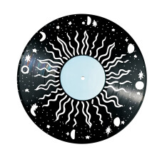 Universum-Planeten-Design, Retro-Holz-Vinyls,-A