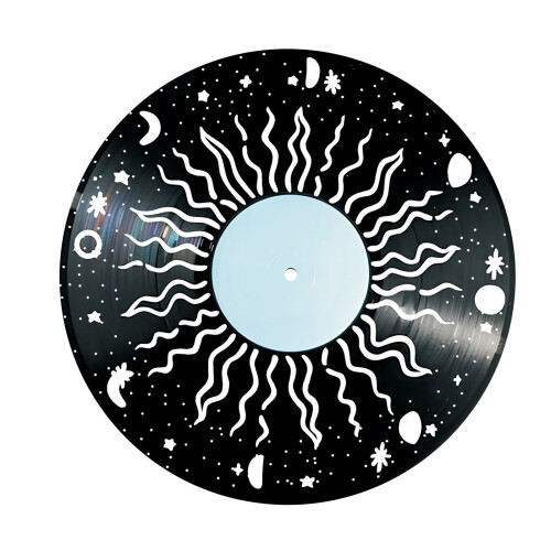 Universum-Planeten-Design, Retro-Holz-Vinyls,-A