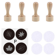 Set van 4 artistieke houten stempels voor creatieve projecten-F