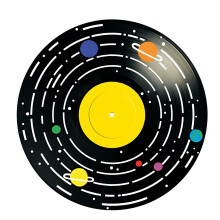 Universe Planet Design Retro Houten Vinyls Record Wall Art-C