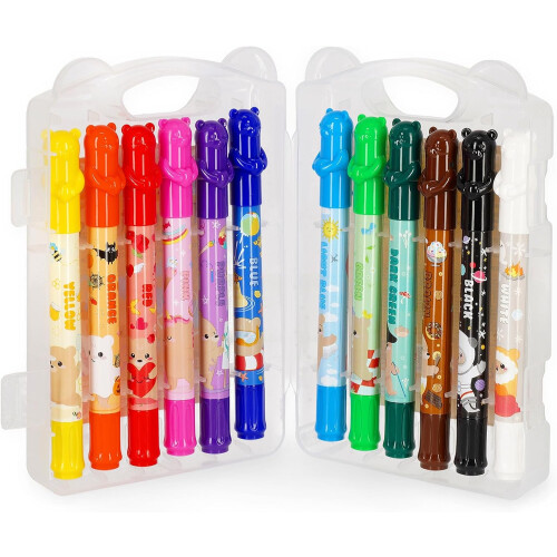 Legami Teddy Friends Wax Crayons Pack of 12 1