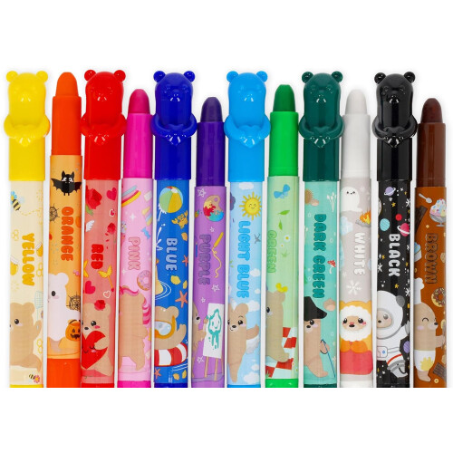 Legami Teddy Friends Wax Crayons Pack of 12 2