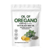 (180 Capsules) 1-3x Daily Dose Oil of Oregano & Black Seed Oil 6000mg, Nutrition Gels & Chews, 180 to 300 Count Option
