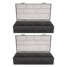 2Pièces Boîte De Rangement Plastique Noir Diviseurs Réglables