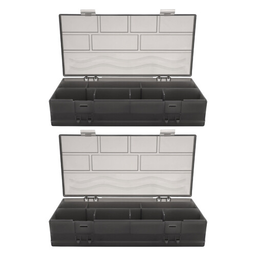 2Pièces Boîte De Rangement Plastique Noir Diviseurs Réglables