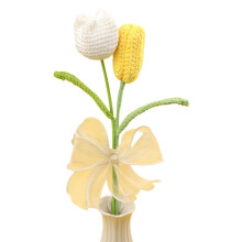 Gehäkelter Tulpen-Mischstrauß, handgefertigt mit weichem Garn-B