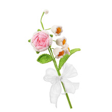 Prachtig gebreid boeket van rozen en lelies, imitatiebloemen-B
