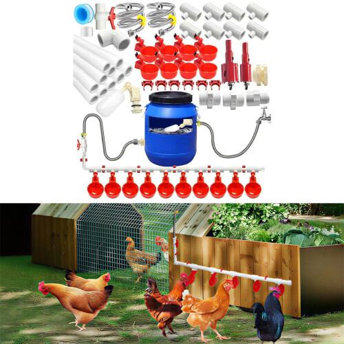 Entire 58PCS Chicken Water Distribution Equipment No Container 2