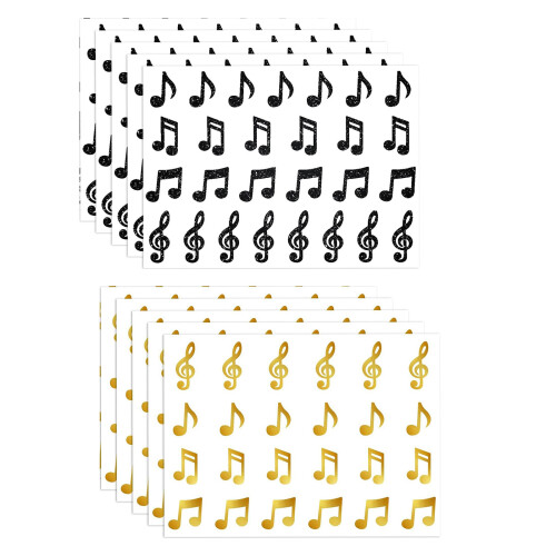 20 Sheets Glitter Music Note Sticker Adhesive Decal Label-Gold 1