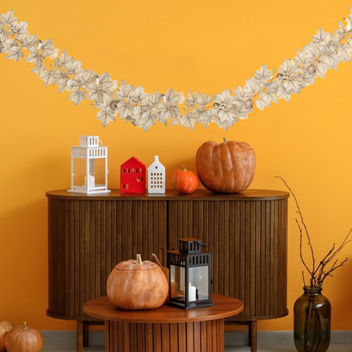 Artificial Leaf Garland Rattan Pumpkin Maple 3m 1