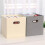 Foldable Storage Box Astorage Foldable Cube Organizer Fabric Drawer Set of Beige 4
