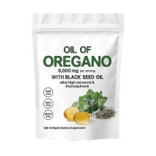 (1pcs) Oil of Oregano Black seed oil 6000mg Nutrition Gels & Chews 180 Count