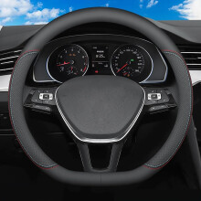 Car Steering Wheel Cover 15 Inch D Type for VW ID Buzz, Breathable Microfiber Leather AntiSlip Grip