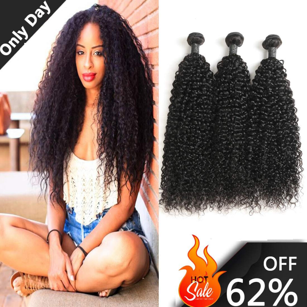 Unisex Brazilian Kinky Curly Hair Bundles 22 24 26 Virgin Human Hair Weave 9A Unprocessed Natural