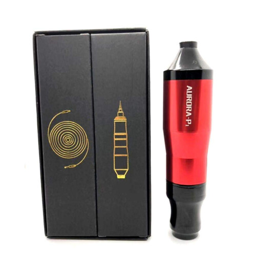 Red Rotary Tattoo Pen Machine with Precise Needle Depth Control and Low Noise