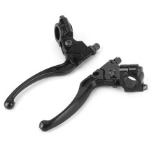 Zwarte linker koppelings-/remhendelhouder, geschikt voor 7/8 inch motorcrosssturen, comfortabele grip met een fijne aanraking.