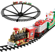 Set de trenuleț de Crăciun cu șină modulară modernizată, jucărie de tren electric cu baterii reîncărcabile pentru băieți și fete, cu