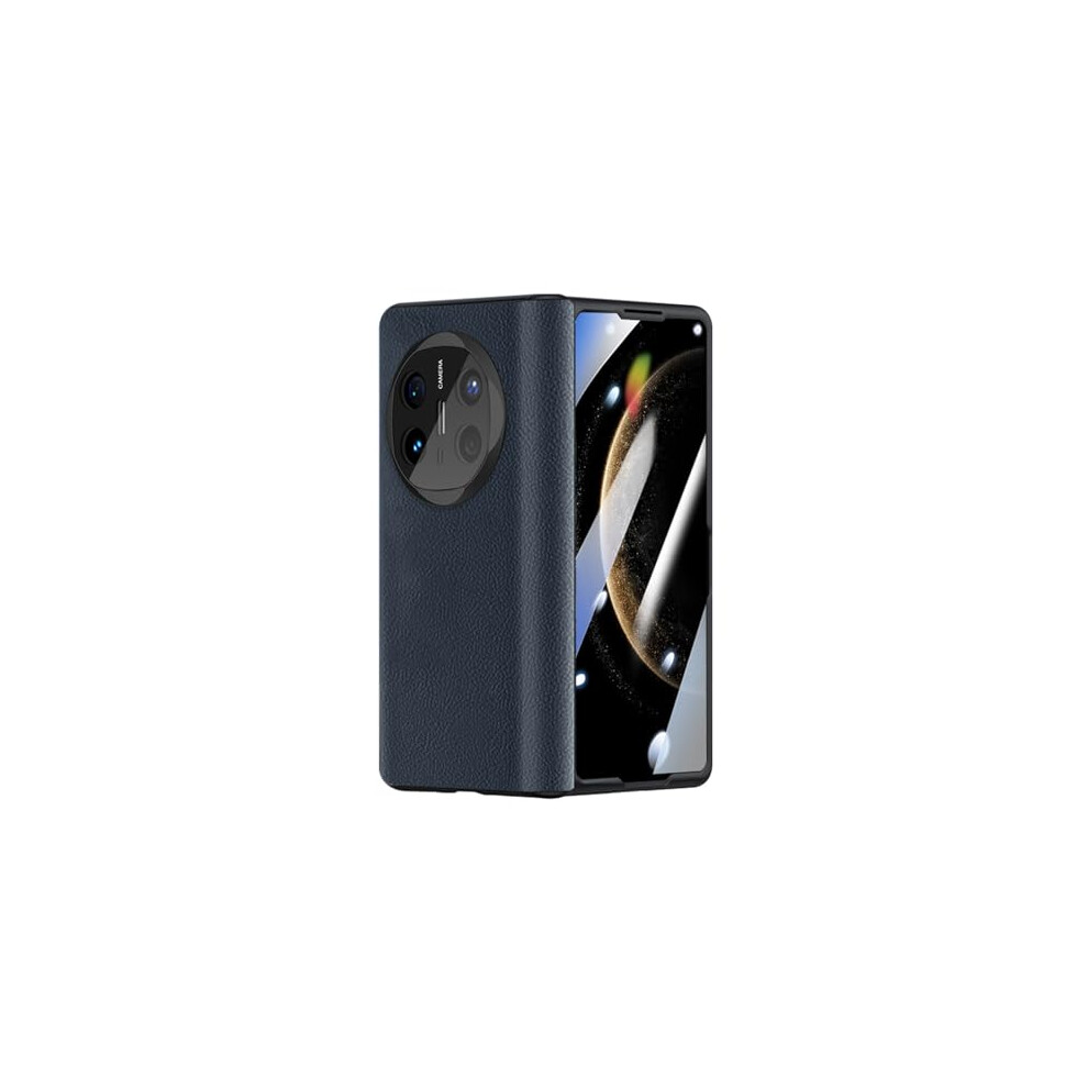 Leather Flip Case With BuiltâIn Tempered Glass, Full Body Protection, Folio Cover For Huawei Mate X6 Blue 9310869835073