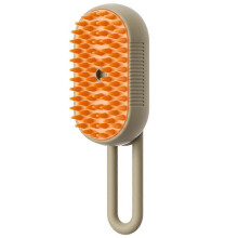 (pale brown) Pet Comb Cat Dog Electric Spray Brush Massage Comb One Button Spray Anti Fly Hair