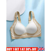 (XXXXL, Mint Green) Lifting Anti-Sagging Wireless Push-up Bra, Women Adjustable V Neck No Underwire~