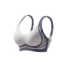 (XXL, Light Water Blue) Lifting Anti-Sagging Wireless Push-up Bra, Women Adjustable V Neck No Underwire~