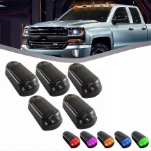 (1 PCS, Transparent yellow light) Solar Powered Cab Lights for Truck-2024 New Punch-Free Solar Powered Cab Lights