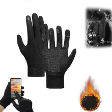 (XL, black) Winter Thermal Gloves Touch Screen Glove Water Resistant Windproof Warm for Driving Cycling Running