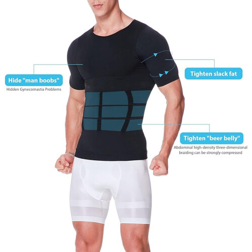 Ανδρικό γιλέκο Body Shaper, μπλούζα συμπίεσης για τον έλεγχο της κοιλιάς με εξαιρετικά 2