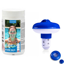 Chlorine Tablets + Floating Chemical Dispenser Hot Tub Swimming Pool Cleaning