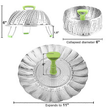 (11 inch) Folding Steamer Basket,2024 New 3rd Generation Stainless Steel Steamer Basket