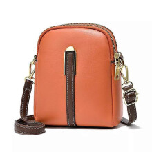 (orange) Leather Small Crossbody Bags , Cell Phone Bag, Mini Over Shoulder Handbag Purse