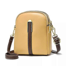 (yellow) Leather Small Crossbody Bags , Cell Phone Bag, Mini Over Shoulder Handbag Purse
