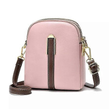 (pink) Leather Small Crossbody Bags , Cell Phone Bag, Mini Over Shoulder Handbag Purse