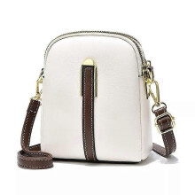 (white) Leather Small Crossbody Bags , Cell Phone Bag, Mini Over Shoulder Handbag Purse