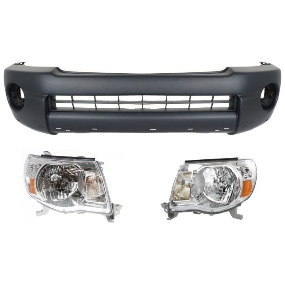 Front Bumper And Headlight Kit For Toyota Tacoma Xrunner 20052011, Textured Durable Finish, Directfit Installation 9310869835264