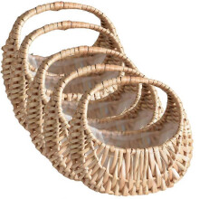 (3pcs) Handmade Flower Arrangement Basket Half Moon Wicker Basket Woven Basket With Handle Wedding Flower Home Decoration