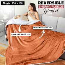 (CAMLE, Single) SHERPA FLEECE BLANKETS THICK BLANKET SOFT WARM PLUSH THROW