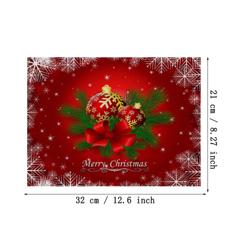 Røde julebordbrikker 32x21cm vanntett polyester 2
