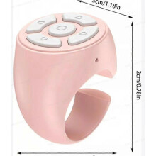 (A, pink) Wireless Bluetooth Ring,Remote Control Fingertip Selfie Video Controller
