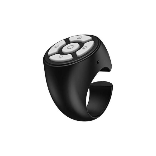 (A, black) Wireless Bluetooth Ring,Remote Control Fingertip Selfie Video Controller