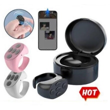 (JX05S, black) Wireless Bluetooth Ring,Remote Control Fingertip Selfie Video Controller