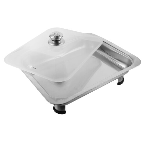 Buffet-Set mit Warmhaltebehältern aus Metall, inklusive Deckeln und Ständer 2