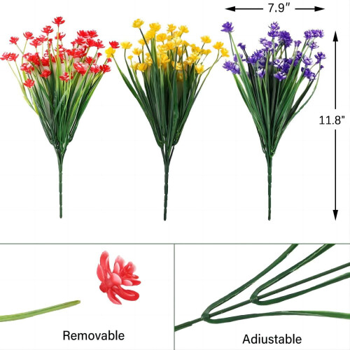 Fiori artificiali per interni ed esterni, 2 mazzi 2