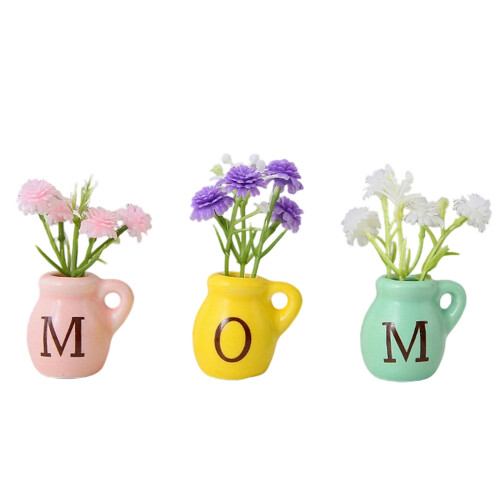 Kühlschrankmagnete, Keramik-Blumenvasen mit-Mama Mama