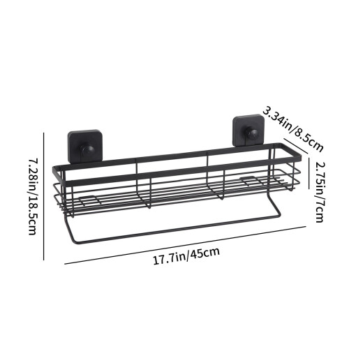 Wall Mounted Iron Shelf with Towel Bar, 45 cm 1