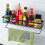 Wall Mounted Iron Shelf with Towel Bar, 45 cm 5