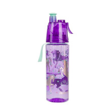 (purple) Cool Down Spray Mist Water Bottle 500ml Spray Drinking Water Bottle for Kids
