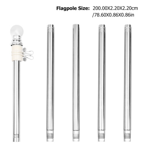 Stainless Steel Adjustable Flag Pole Kit with Wall Mount 1