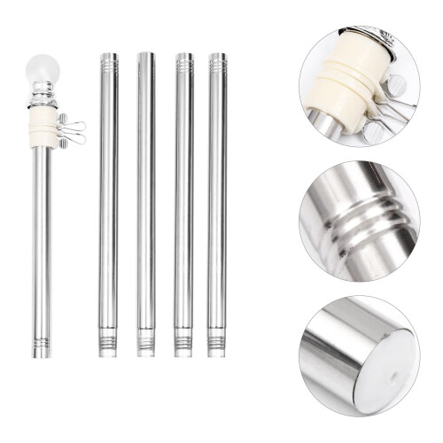 Stainless Steel Adjustable Flag Pole Kit with Wall Mount 2